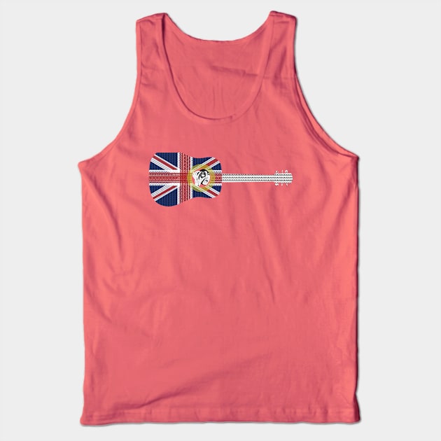 Guitar with Union Jack British Flag overlay pattern Tank Top by KateVanFloof